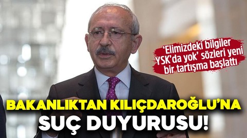 İçişleri Bakanlığı'ndan Kılıçdaroğlu'na suç duyurusu