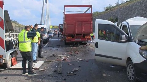 Yavuz Sultan Selim Köprüsü girişinde zincirleme kaza