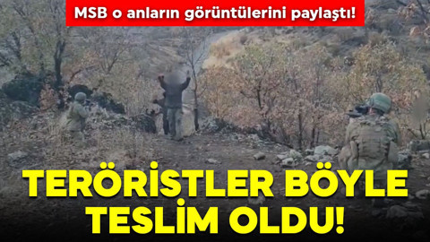 MSB görüntüleri paylaştı! Teröristler böyle teslim oldu