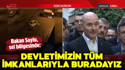 İçişleri Bakanı Süleyman Soylu, sel bölgesinde! Bakan Soylu son durumu açıkladı! "Devletimizin tüm imkanlarıyla buradayız"