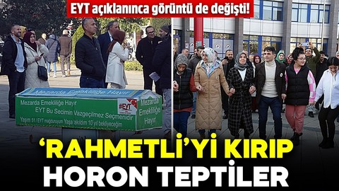EYT açıklanınca görüntü de değişti! 'Rahmetli'yi kırıp horon teptiler