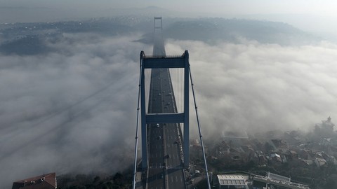 İstanbul Boğazı'nda büyüleyici manzara! Havadan görüntülendi