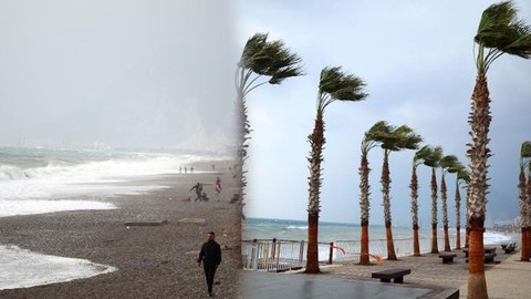 Antalya'da fırtına koptu: Dev dalgalar sahili dövdü, ağaçlar devrildi: Hızı 120 kilometreyi aştı