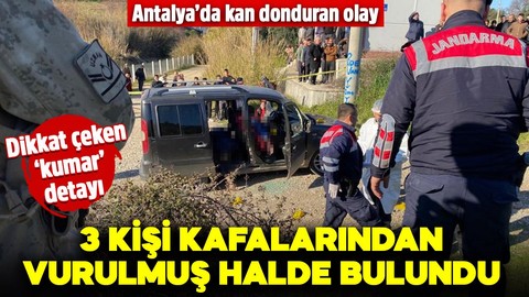 Antalya’da kan donduran olay! 3 kişi kafalarından vurulmuş halde bulundu: Dikkat çeken 'kumar' detayı
