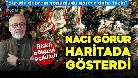 Prof. Dr. Naci Görür, haritayı paylaşarak açıkladı! Riskli bölgeyi gösterdi: “Burada deprem yoğunluğu görece daha fazla”