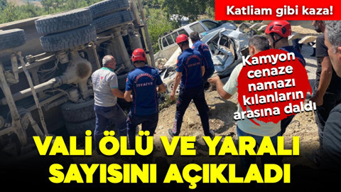 Kahramanmaraş'ta freni boşalan kamyon cenaze namazı kılanların arasına daldı! Ölü ve yaralılar var