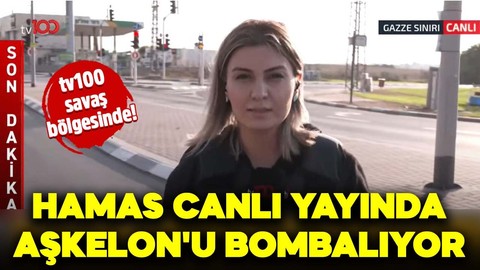 tv100 savaş bölgesinde! Hamas canlı yayında Aşkelon'u bombalıyor