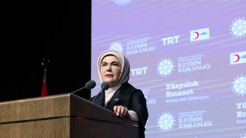 Emine Erdoğan, "Yüzyıllık Emanet Kızılay Esir Mektupları Sergisi"nin açılışında konuştu: İsrail ordusu bir milleti tarihten silmeye çalışıyor