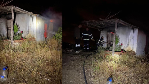 Belen'de çıkan baraka yangını söndürüldü