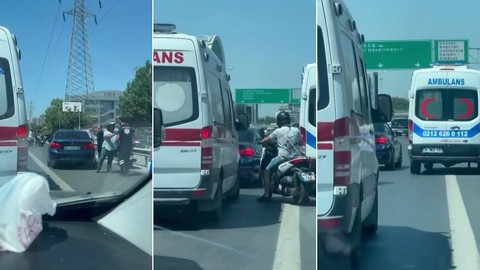İstanbul'da trafikte dehşet anları! Önce sıkıştırdı, sonra önünü kesti!