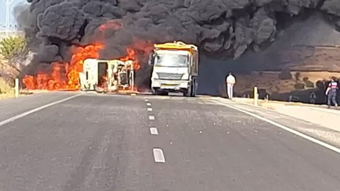 Adıyaman 'da tanker devrildi!