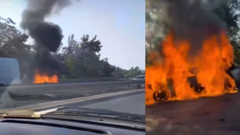 Bursa'da yangın paniği! Otomobil bir anda alev aldı! Kısa sürede alevler tüm otomobili sarardı!