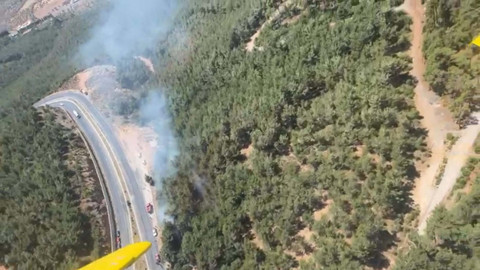 İzmir Kemalpaşa'da orman yangını! Havadan ve karadan müdahale edildi