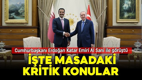 Cumhurbaşkanı Erdoğan'dan kritik temaslar! Cumhurbaşkanı Erdoğan Katar Emiri Al Sani ile görüştü!