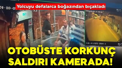 Kocaeli'de korkunç olay: Otobüste boğazından defalarca bıçaklandı! O anlar kamerada