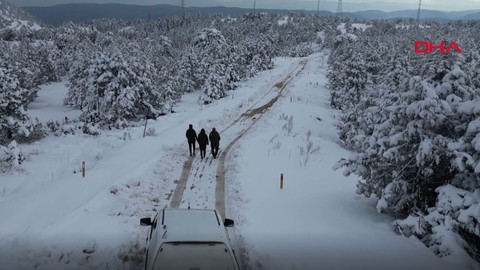 Muğla'da karlı bölgeye giden ekip, bu kez yaban hayatı için harekete geçti
