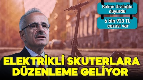 Ulaştırma Bakanı Uraloğlu duyurdu: Elektrikli skuterlerla ilgili düzenleme geliyor! Cezası var!