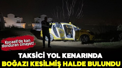 Kocaeli'de kan donduran cinayet! Taksici yol kenarında boğazı kesilmiş halde bulundu