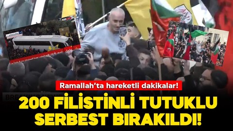 İsrail Cezaevi Servisi, 200 Filistinli tutuklunun serbest bırakıldığını söyledi! Kalabalıklar Ramallah'ta kutlama yaptı!