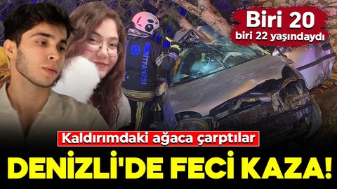 Denizli'de feci kaza! Kaldırımdaki ağaca çarptılar: Çok sayıda ölü ve yaralı var