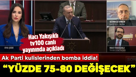 Ak Parti kulislerinden bomba iddia! Hacı Yakışıklı tv100 canlı yayınında açıkladı: "Yüzde 75-80 değişecek"