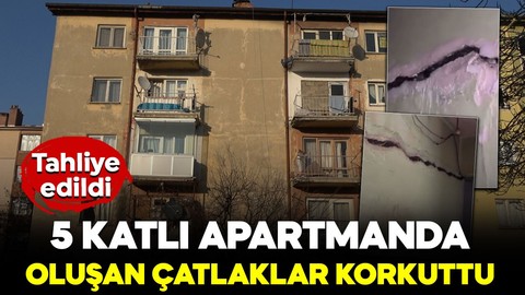 5 katlı apartmanda bir anda çatlaklar oluştu! Bina sakinleri çökme riskine karşı tahliye edildi