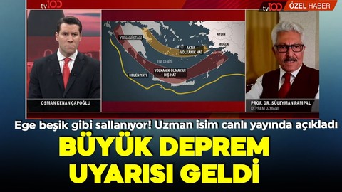 Ege'deki depremler durmak bilmiyor! Prof. Dr. Süleyman Pampal tv100 ekranlarında açıkladı: Büyük depremler olabilir