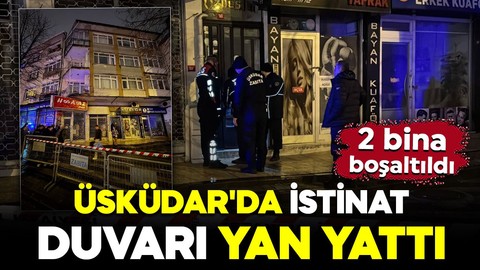 Üsküdar'da istinat duvarı yan yattı: 2 bina boşaltıldı