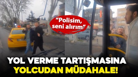 Fatih'te yol verme tartışmasına yolcu müdahale etti: 'Ben polisim seni alırım'