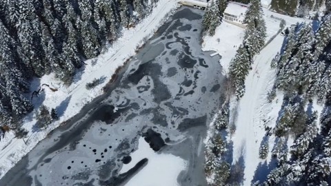 Sinop Ayancık ilçesi kent merkezine yaklaşık 80 kilometre uzaklıkta. Doğa harikası alana gidenler buz gibi havada gördüğüne inanamadı