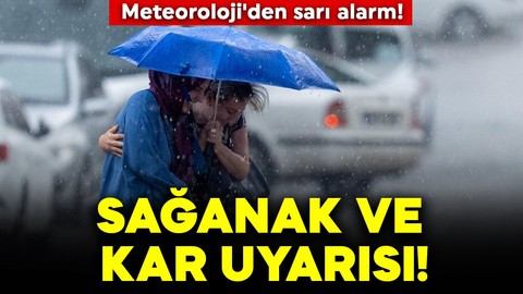 Meteoroloji'den sarı alarm! Buzlanmaya dikkat! Sağanak ve kar yağışı uyarısı