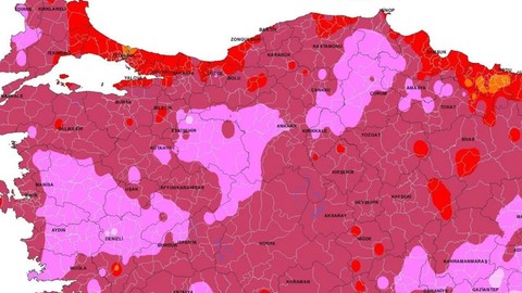 Kocaeli, Bursa, Sakarya, Yalova, Düzce ve İstanbul için teker teker mor yandı. Cumartesiye kadar sürecek hayırlı olsun