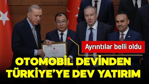 Chery'den Türkiye'ye dev yatırım! Cumhurbaşkanı Erdoğan'dan teşekkür belgesi!