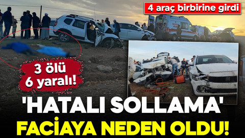 Diyarbakır'da 'hatalı sollama' faciaya neden oldu! 4 araç birbirine girdi: 3 ölü, 6 yaralı