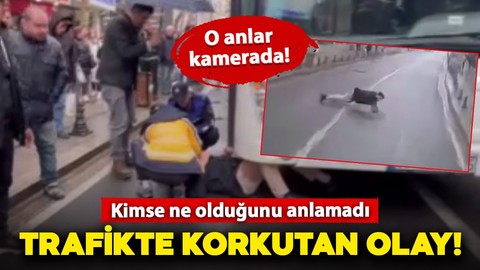 Tekirdağ'da trafikte korkutan olay! Seyir halindeki halk otobüsünün önüne atladı: O anlar kameraya yansıdı