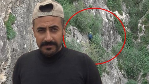 Batman'da doğada tam 400 metre aşağıya halatla indi... 400 metre indiği yerden aldığı şeye şaşıracaksınız