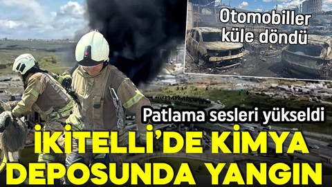 İkitelli'de kimya deposunda büyük yangın! Otomobiller küle döndü!