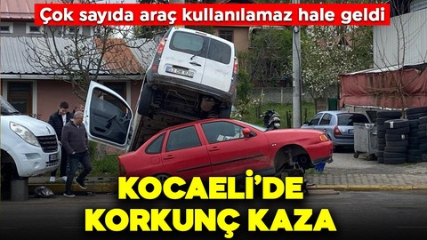 Kocaeli'de korkunç kaza: Çok sayıda araç kullanılamaz hale geldi