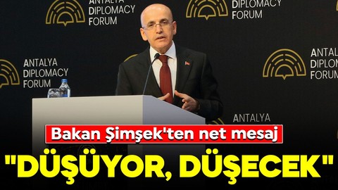 Bakan Şimşek'ten enflasyonla mücadelede net mesaj: "Düşüyor, düşecek"