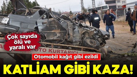 Kahramanmaraş'ta katliam gibi kaza! Otomobil kağıt gibi ezildi: Çok sayıda ölü ve yaralı