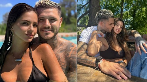 Galatasaray'ın yeni yengesi China Suárez'den aşk dolu kare! Mauro Icardi'nin kucağında poz verdi