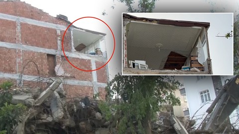 Avcılar'da pes dedirten olay! Bina yıkılınca ortaya çıktı: 2 oda açıkta kaldı