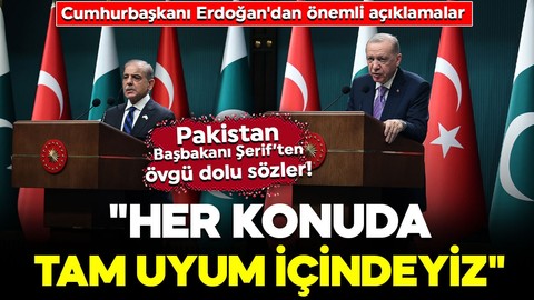 Pakistan Başbakanı Şahbaz Şerif Ankara'da! Cumhurbaşkanı Erdoğan'dan önemli açıklamalar: "Her konuda tam uyum içindeyiz"