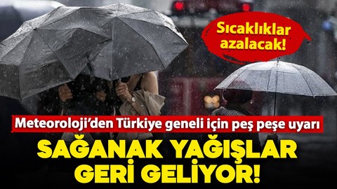 Meteoroloji'den 23 Nisan (Çarşamba) günü için uyarı: Hava sıcaklığı düşüyor! Sağanak yağışa dikkat