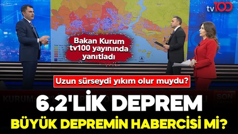 6.2'lik deprem büyük depremin habercisi mi? Uzun sürseydi yıkım olur muydu? Çevre, Şehircilik ve İklim Değişikliği Bakanı Murat Kurum tv100 yayınında yanıtladı