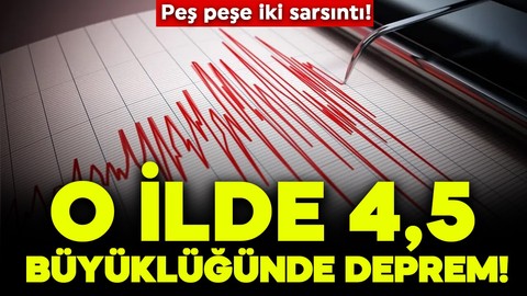 Kütahya'da 4,5 büyüklüğünde deprem! Peş peşe iki sarsıntı