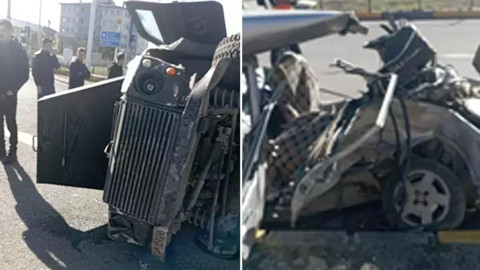 Kars'ta feci kaza! Zırhlı araç ile otomobil çarpıştı: 6 yaralı
