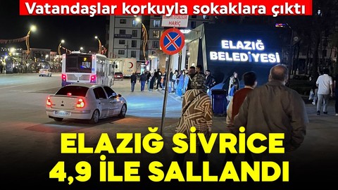 Elazığ'da 4,9 büyüklüğünde deprem