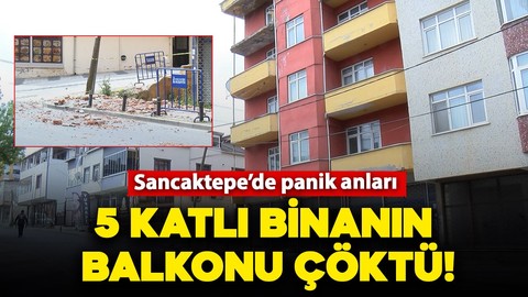 Sancaktepe'de 5 katlı metruk binada balkon çöktü!