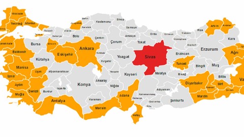 Kayseri-Sivas ve Doğu Akdeniz'de Adana-Hatay-Osmaniye-Güneydoğu Anadolu'ya salı uyarısı